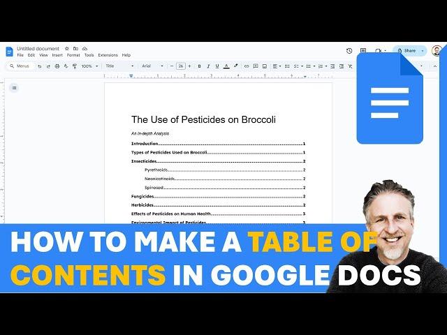 Make a Table of Contents in Google Docs (Add dots, Update and Make Clickable)