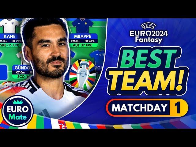 This is the BEST TEAM for EURO 2024 Fantasy MATCHDAY 1!  The MD1 Expert Draft & Strategy Tips