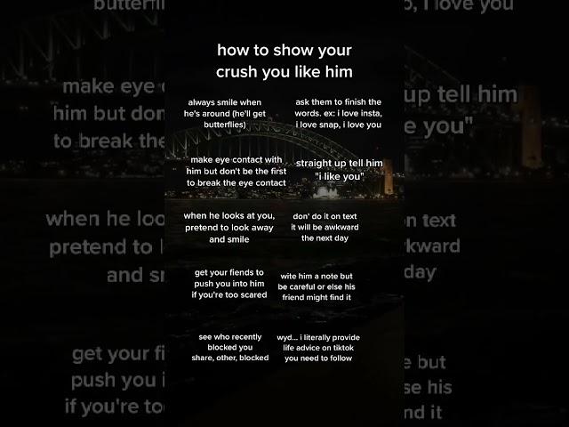 How to show your crush you like him