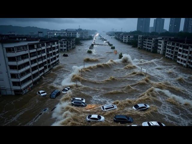 China now! Giant dam discharge triggers massive flooding! Multiple cities underwater in Hunan
