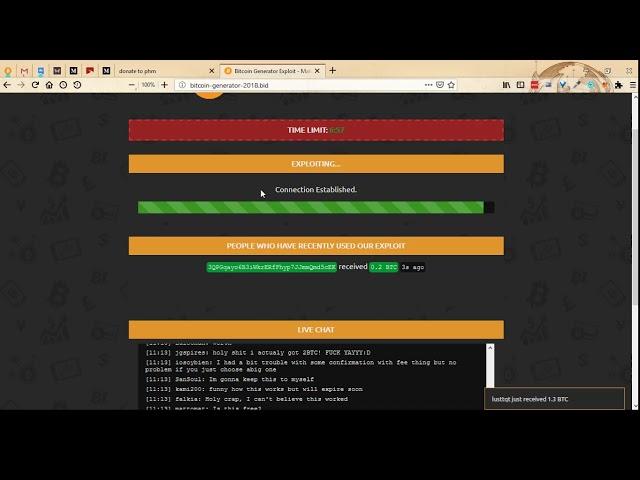Bitcoin Generator Scam In Action