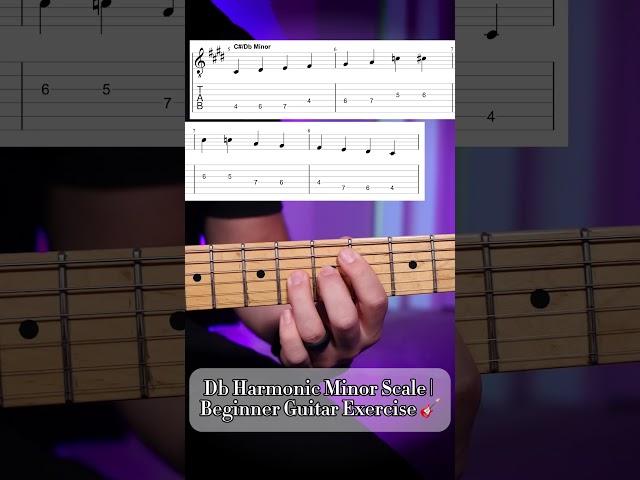 Db Harmonic Minor Scale | Beginner Guitar Exercise 