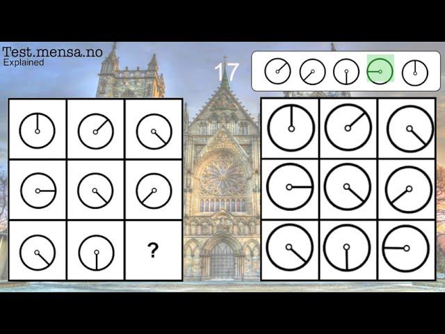 Solutions to the IQ test made by Mensa Norway - animated