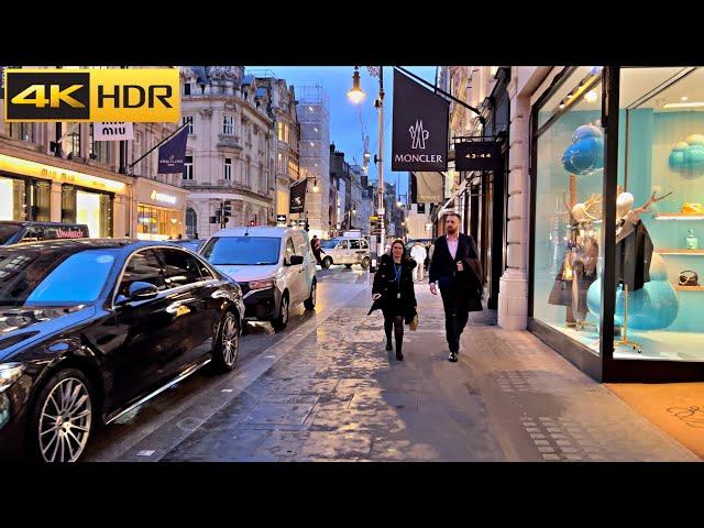 London Walk: Feb 2025  Fashion, Lights & City Vibes | Old Bond Street to Leicester Square [4K HDR]