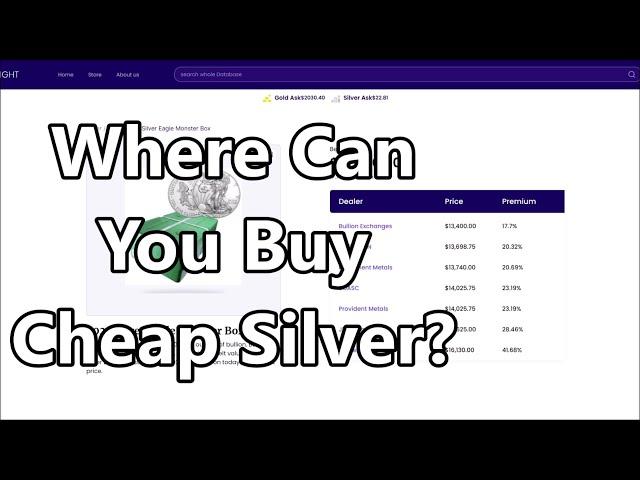 Where Is The Cheapest Place To Buy Silver - Price Comparison Website Spotlightbullion WILL Tell You!