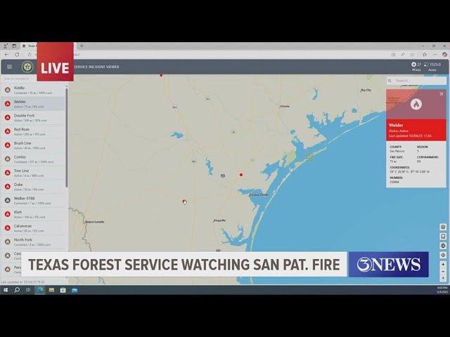 Texas A&M Forest Service monitors 'Welder Fire' in San Patricio Co.