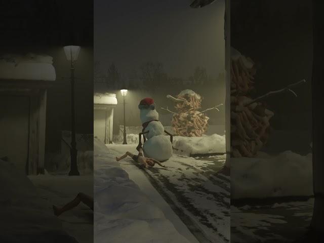 Creepy Snowman ️#shorts #horror #creepy #cursed