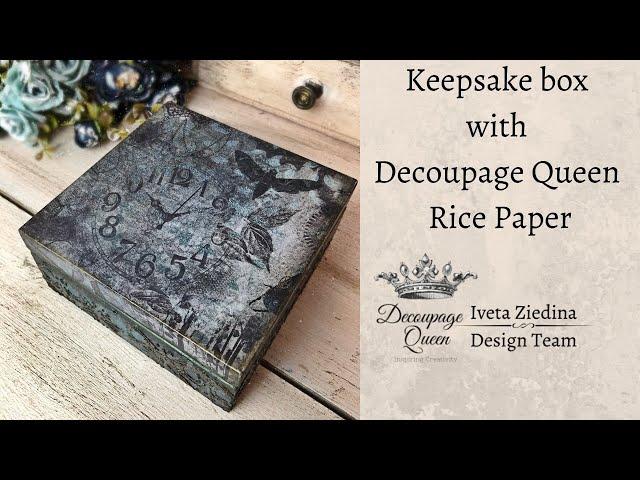 Simple Box with Rice Paper Decoupage by Iveta Ziedina