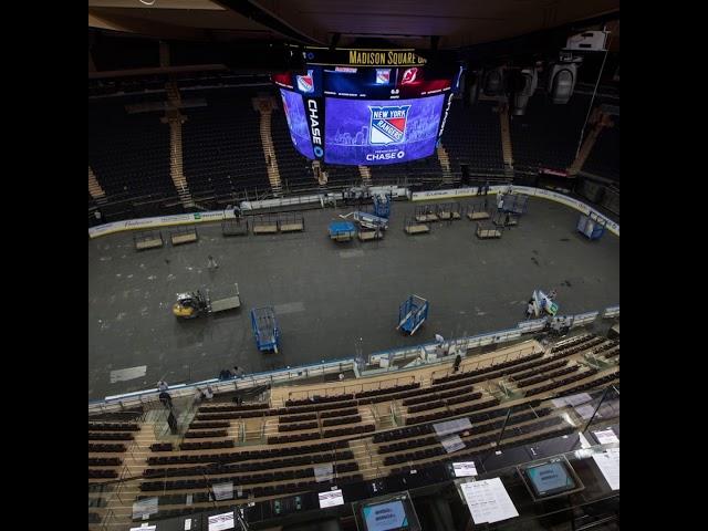 Time-lapse of Madison Square Garden transforming from basketball court to hockey rink | ESPN