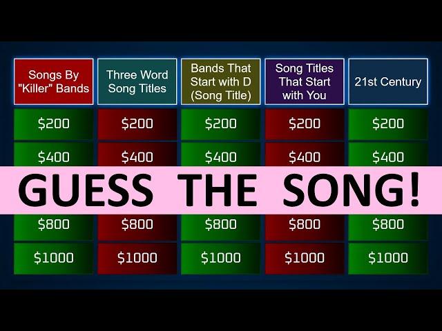 Guess the Song Jeopardy Style | Quiz #69