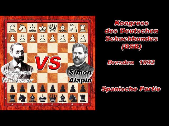 Szymon Winawer Vs. Simon Alapin  7. DSB Kongress 1892 Dresden  C73 Spanische Partie | #chess 237S