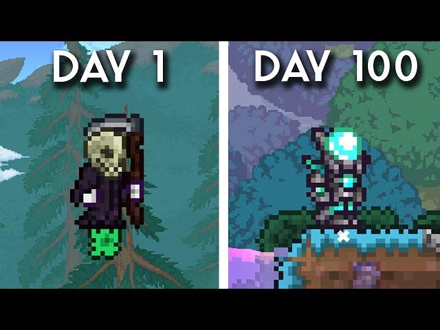 I spent 100 Days in Terraria's ULTIMATE SKYBLOCK