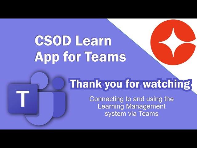 CSOD Learn App for Teams Demo Video