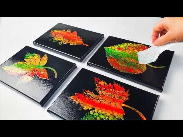  BEGINNER Level Autumn Leaf Art  - Super EASY Technique! - Stunning Results! | AB Creative Tutorial