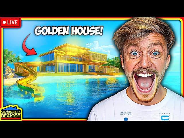  I Built 100 Gold Mansions And Gave Them All Away!  Scuffed Realtor [LIVE]