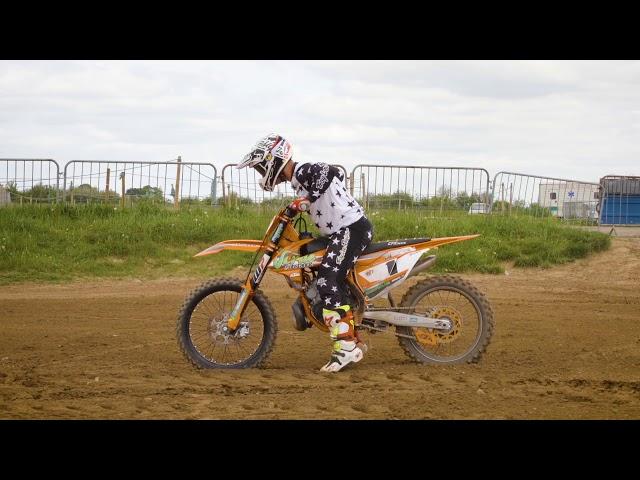 Riding Brad Anderson's KTM 250SX two-stroke motocross race bike