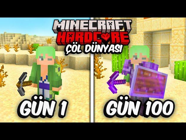 Minecraft Hardcore'da ÇÖL Dünyasında 100 Gün Hayatta Kalmak...