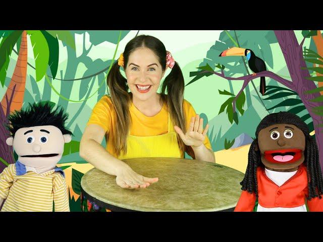 Jungle Animals | Drum song for children | Music class for kids