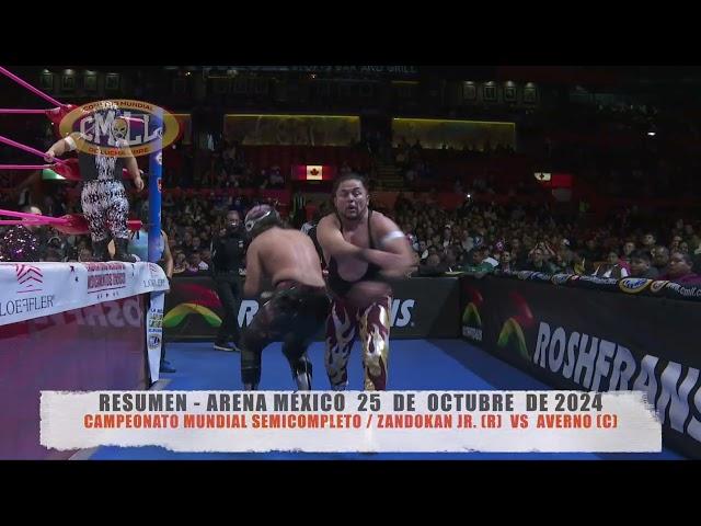 CMLL - CAMPEONATO MUNDIAL SEMICOMPLETO / ZANDOKAN JR. (R)  VS  AVERNO (C) / ARENA MÉXICO / 25-10-24