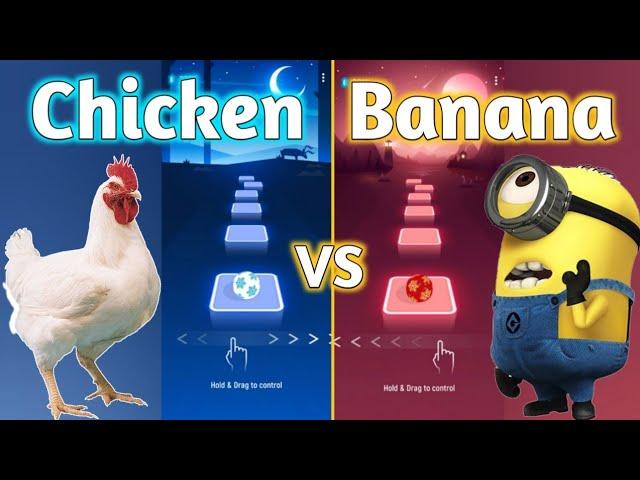 Tiles Hop - J. Geco - Chicken Song VS Minions Banana Theme Song | V Gamer