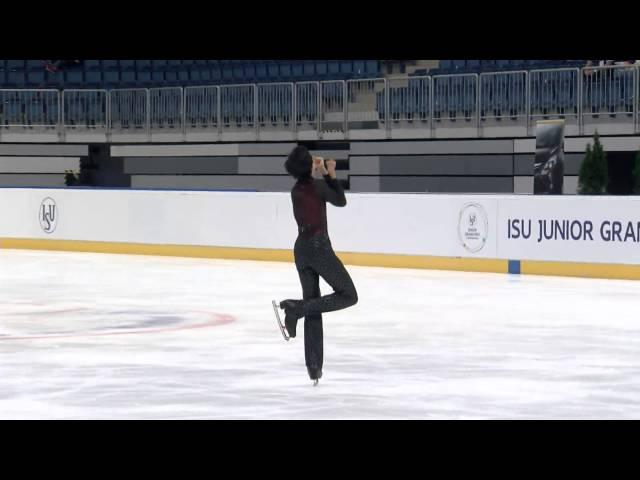 2015 ISU Junior Grand Prix of Figure Skating Men Free Skate Vincent ZHOU USA