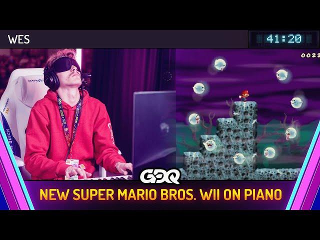 New Super Mario Bros. Wii While Playing Piano by Wes in 41:20 - Awesome Games Done Quick 2025