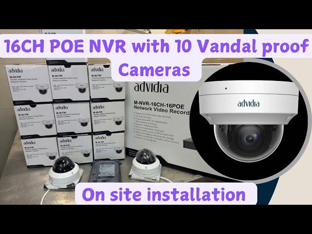 Panasonic Advidia 16CH POE NVR with 10 Vandal proof Dom Cctv Cameras complete On-Site Installation