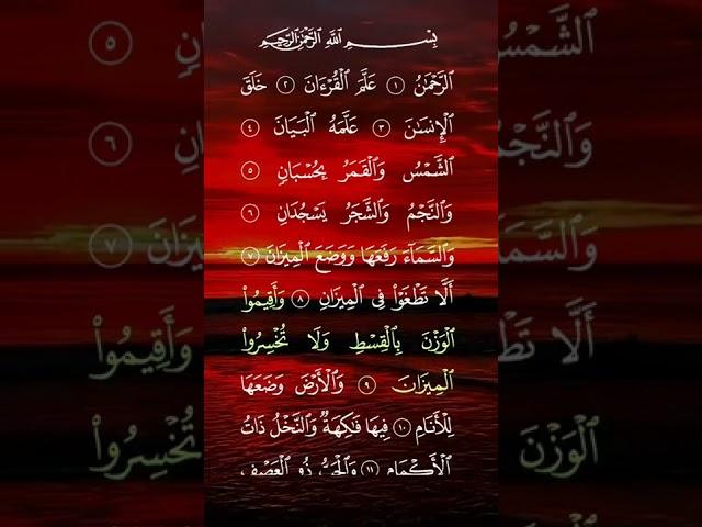 الرحمن علم القران خلق الانسان علمه البيان