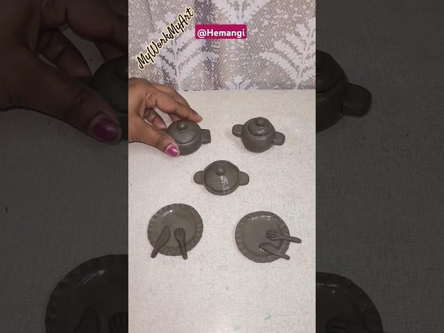 Making Mini Clay Cooking Utensils #shorts