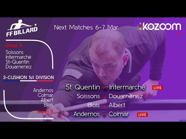 3-CUSHION French League - Nathan DURIEZ vs Marc BOINGNIERES