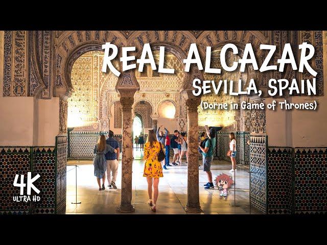 REAL ALCAZAR de SEVILLA 4K Walking tour with captions! A SPANISH TREASURE!