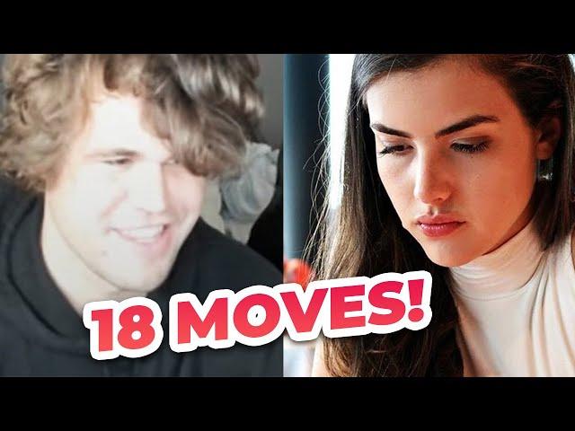 Magnus Carlsen Beats Alexandra Botez In JUST 10 SECONDS