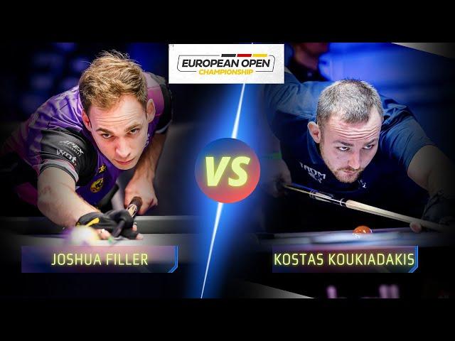 JOSHUA FILLER VS  KOSTAS KOUKIADAKIS | 2024 EUROPEAN OPEN #billiards  #9ballpool #highlights