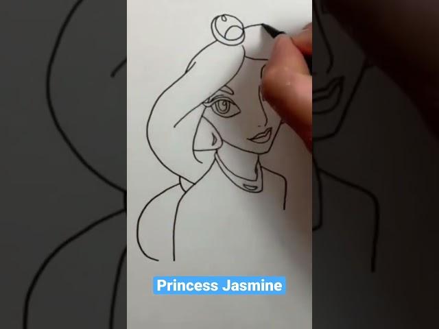 Princess Jasmine Drawing #shorts #drawing #tutorial #howtodraw #art #disneyprincess #princessjasmine