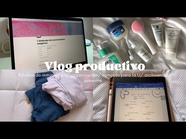 UN DÍA PRODUCTIVO CONMIGO (vlog) | Estudiando inmunología, planificación, compras para la U 🩷