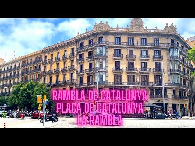 BARCELONA I 4K Walking Tour I Rambla de Catalunya , Plaça de Catalunya , La Rambla I