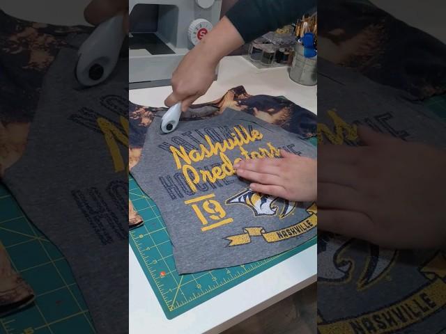upcycling shirts by cutting tees to sew into flannels  #satisfying #diy #upcycling #thrifting