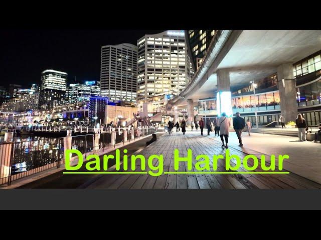 4K  Darling Harbour walking to The Crown