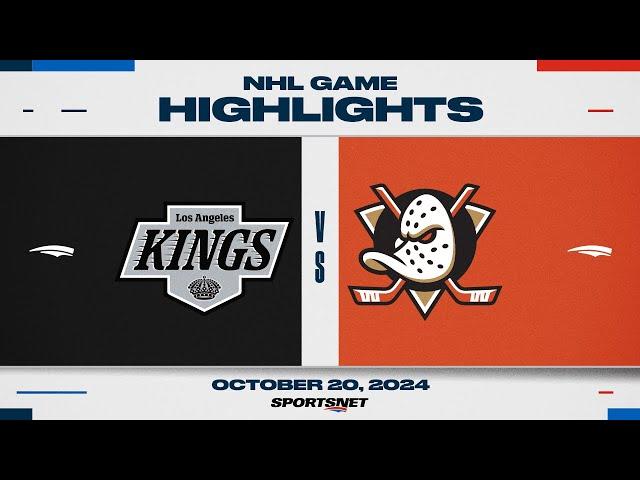 NHL Highlights | Kings vs. Ducks - October 20, 2024