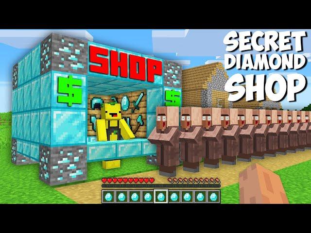 Why did I OPEN MY SECRET DIAMOND SHOP FOR VILLAGERS in Minecraft ! NEW DIAMOND SHOP !