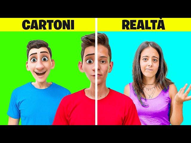 CARTONI ANIMATI vs REALTÀ || Situazioni Divertenti su Cap e Kazu