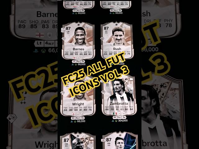 FC25 ALL FUT ICONS VOL 3 #fifa #FUT #FC25 #FUTICON #gameplay #PLAYERS #socceraid #fc25fut