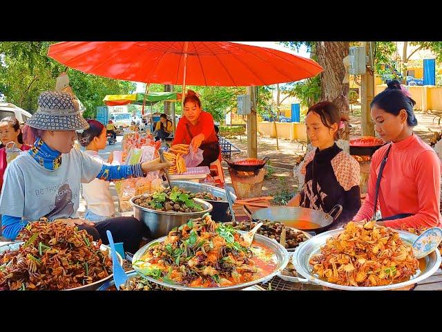 Amazing Street Food! Cambodia Countryside & Night Market - Crab, Shrimp, Dessert, Seafood, More