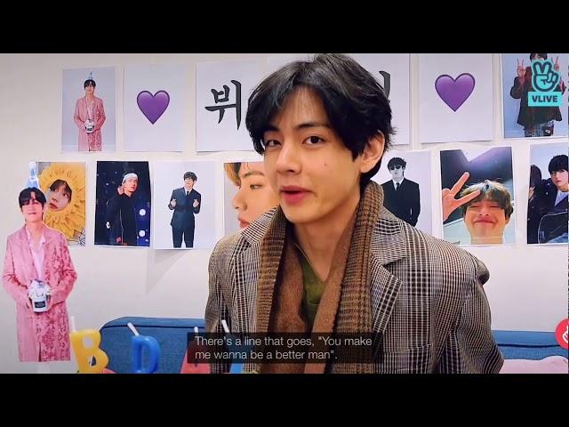 Taehyung speaks english Vlive [Eng Sub] "I LOVE YOU"