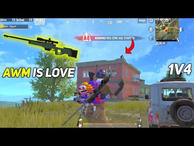 AWM IS LOVE 1v4 CHILL GAMEPLAY PUBG MOBILE LITE - BGMI LITE