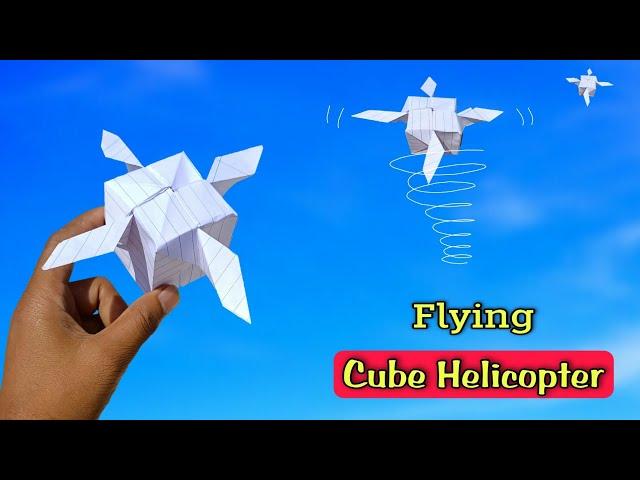 new paper cube helicopter, flying notebook helicopter, paper helicopter plane, new cub helicopter