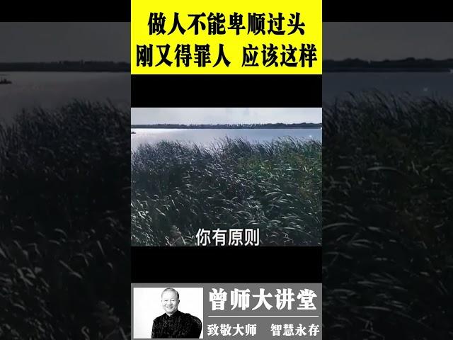 曾仕强：做人不能卑顺过头，刚容易得罪人，也要有原则，应该这样做 #shorts  #曾仕强 @zengshidajiangtang