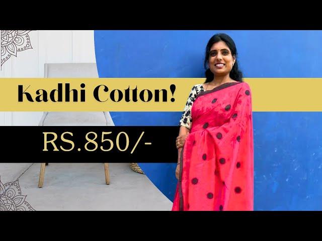 Handwoven Soft Polka Khadi Cotton Sarees! | Rs.850/- | WhatsApp-6369545679 | Shop@ruffletrends