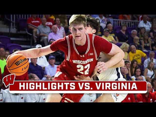 Virginia vs. Wisconsin | Highlights | Big Ten Men's Basketball | Nov. 20, 2023