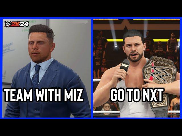 WWE 2K24: Team With Miz vs Go To NXT - Undisputed MyRise (Both Paths)